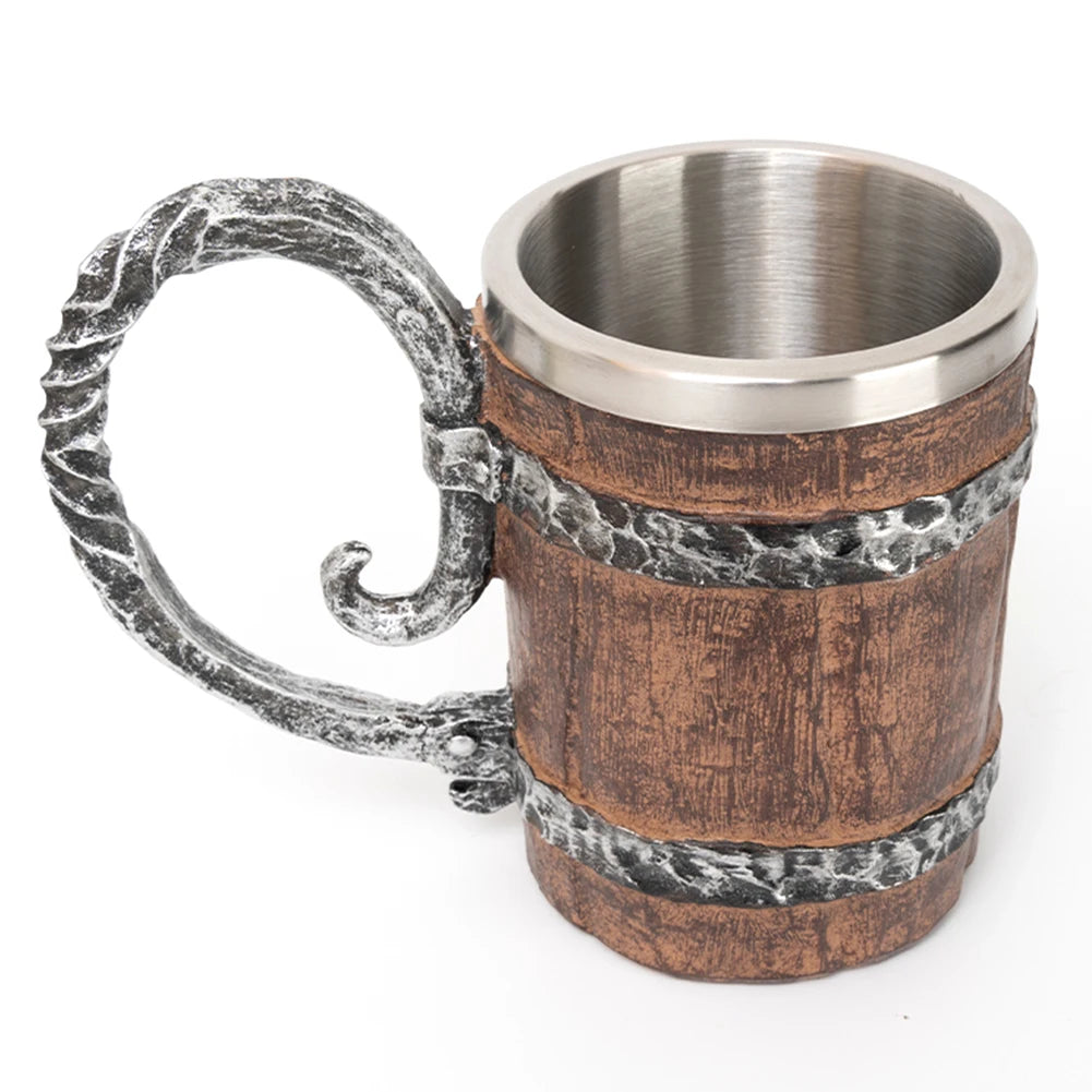 500ml Wood-Look Double Wall Insulated Tumbler | Stainless Mug