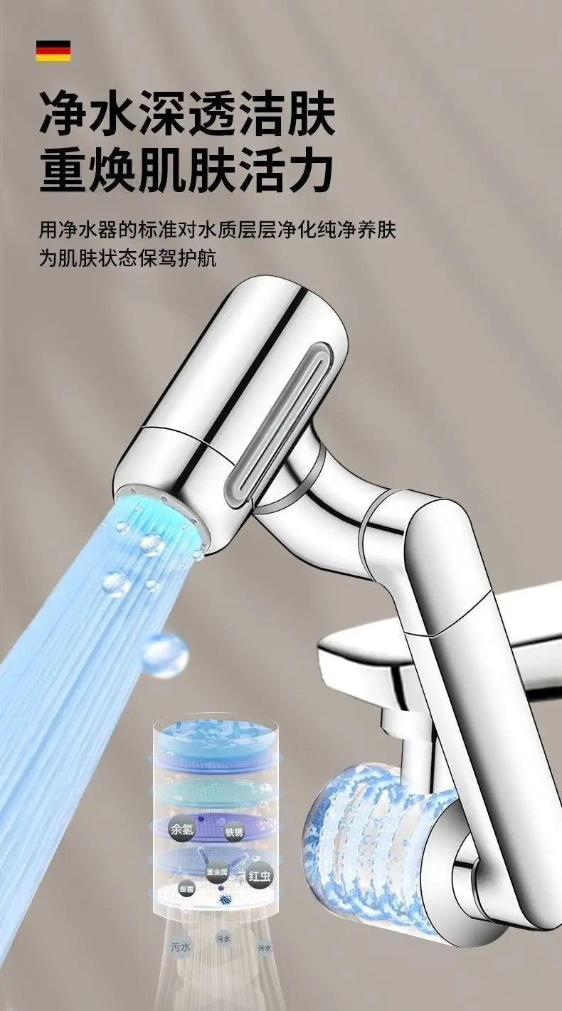 1440° Swivel Kitchen Faucet Extender – 4-Mode Filter Aerator