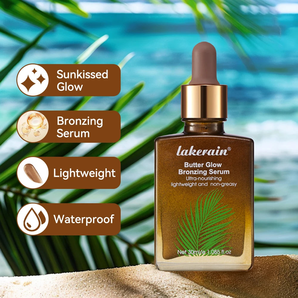 Butter Glow Bronzing Serum Innovative Nourishing Skincare Bronzing Drops for Radiant Natural Sunkissed Complexion Sunkissed Glow Peaceful Pleasures Health and Wellness