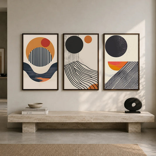 Abstract Geometric Canvas Wall Art | Modern Vintage Poster Print Canvas Wall Art Print Peaceful Pleasures Health and Wellness