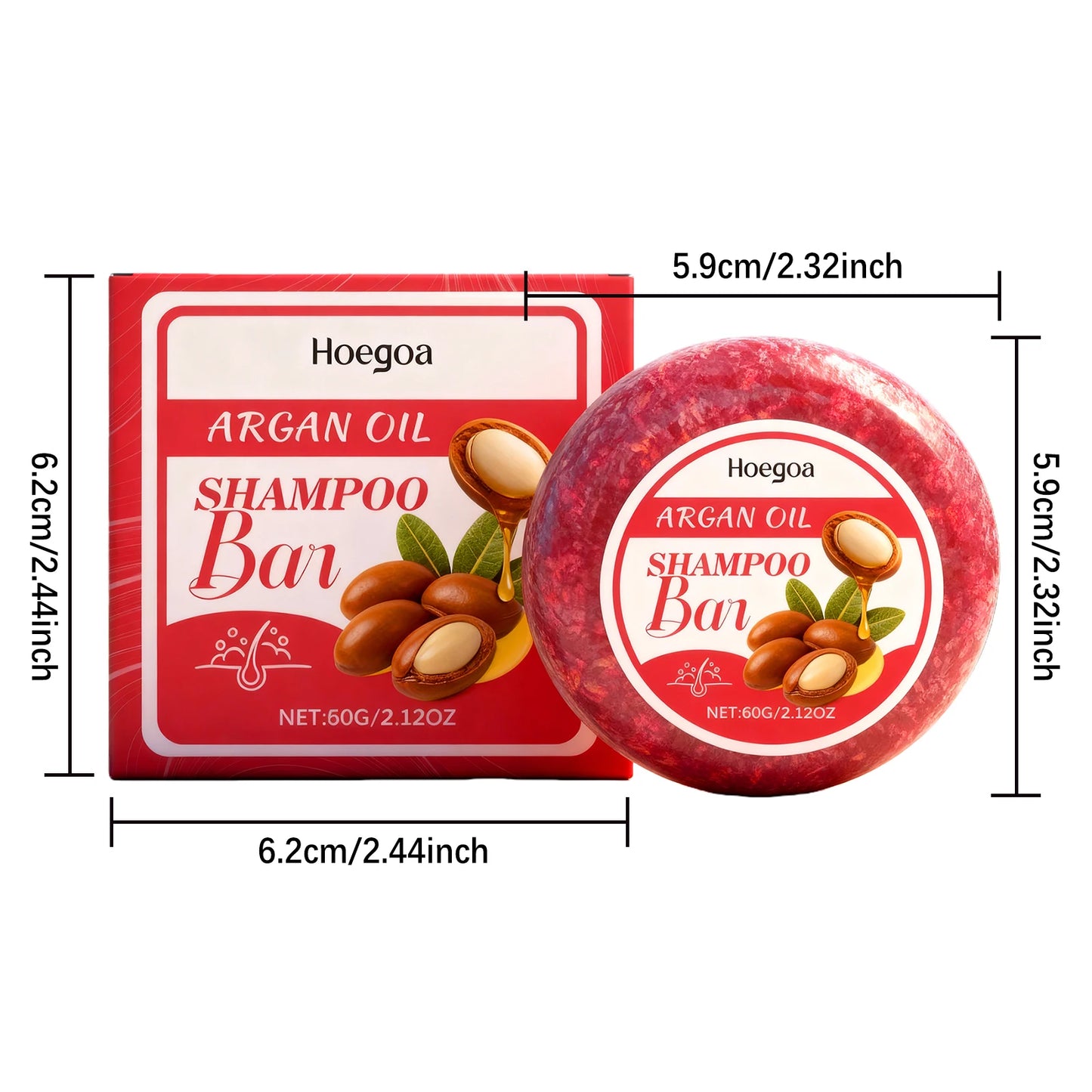 HOEGOA Argan Oil Shampoo Bar – Oil Control & Moisturizing 60g