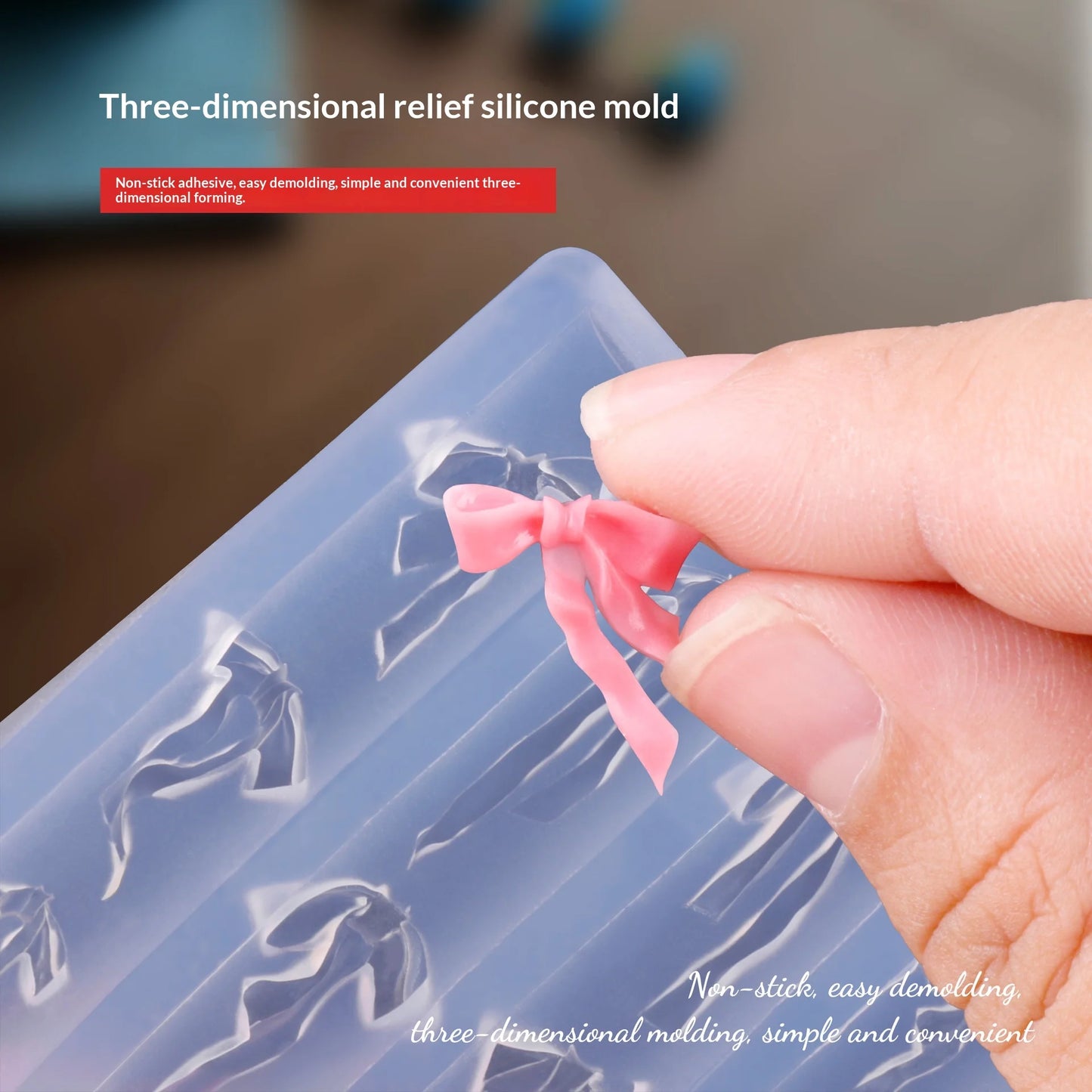 3D Bow Nail Art Silicone Mold – Reusable Ribbon Bowknot Charm