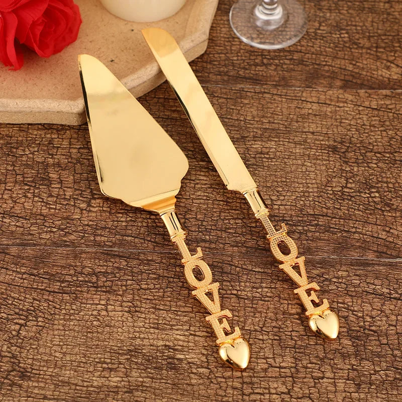 2Pcs Wedding Cake Knife and Shovel Pizza Bread Knife Wedding Supplies Cake Knife Triangle Bread Shovel Baking Tools Peaceful Pleasures Health and Wellness Style 44