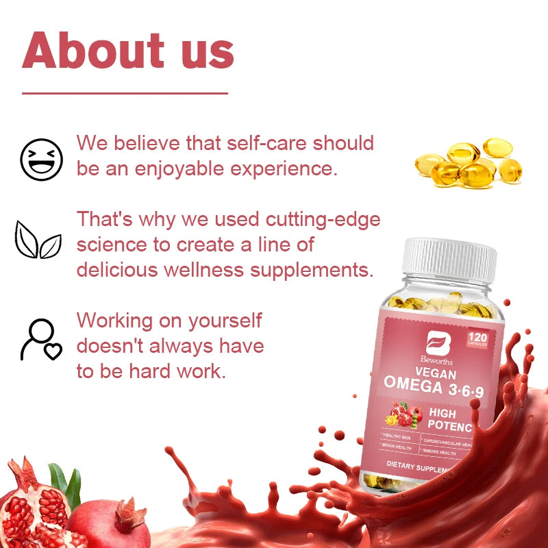 Omega 3-6-9 Capsules – Fatty Acids for Brain, Skin, Heart & Immune Health | 120 Count Peaceful Pleasures Health and Wellness