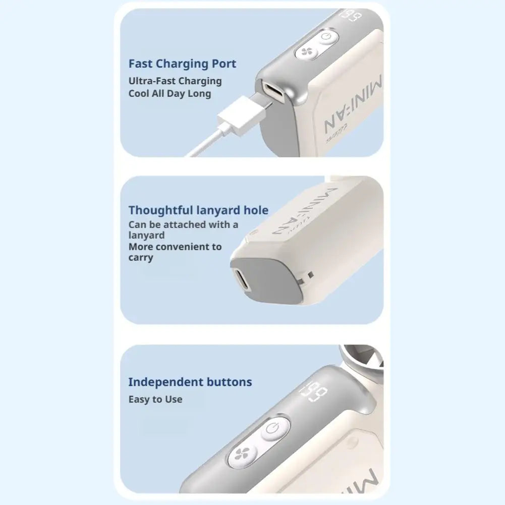 High-speed Powerful Refrigeration Portable Mini Electric Fan USB Charging Cool Wind Multifunctional Summer Pocket Electric Fan Peaceful Pleasures Health and Wellness