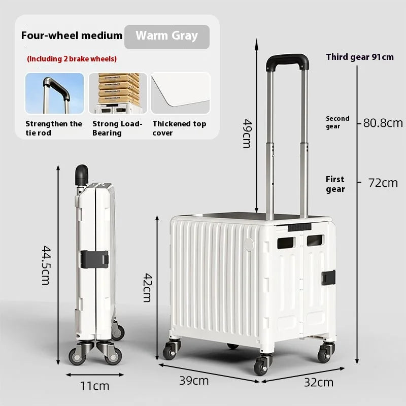 Foldable Shopping Cart with Wheels | Lightweight Collapsible Trolley
