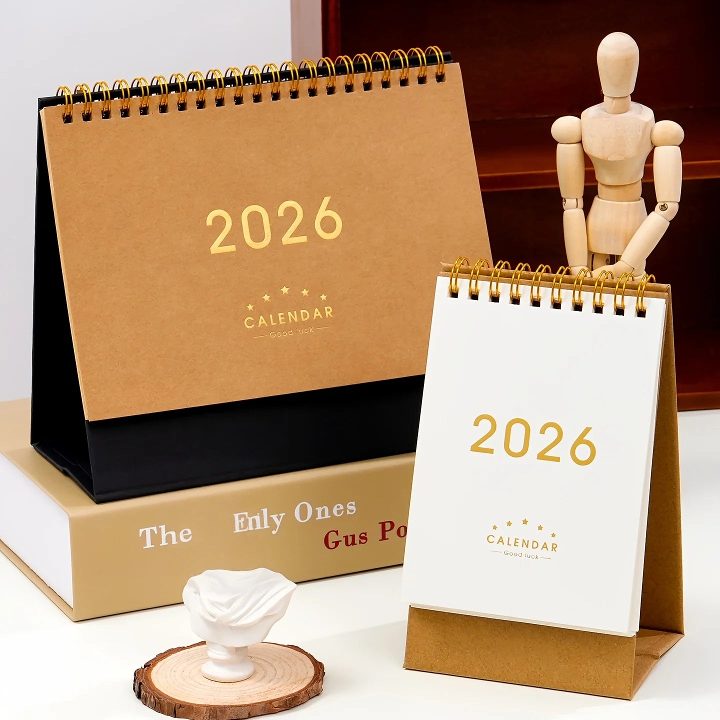 2025-2026 Vintage Desk Calendar | Bilingual Monthly Planner