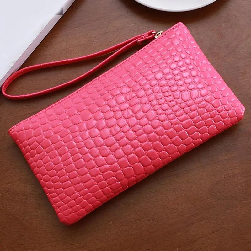 New Fashion PU Leather Wallet Purse Card Phone Holder Makeup Bag Clutch Zip Opening Handbag for Women Peaceful Pleasures Health and Wellness