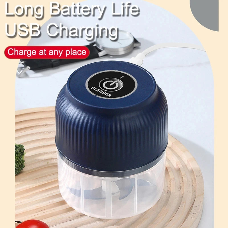 250ml Mini Wireless USB Rechargeable Electric Vegetable Chopper Garlic Crusher Food Chopper for Kitchen Gadgets for Garlic Peaceful Pleasures Health and Wellness