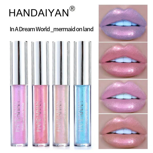 Handaiyan Glitter Lip Gloss – Waterproof Shimmer 6 Shades Glitter Lip Gloss Oasis Select