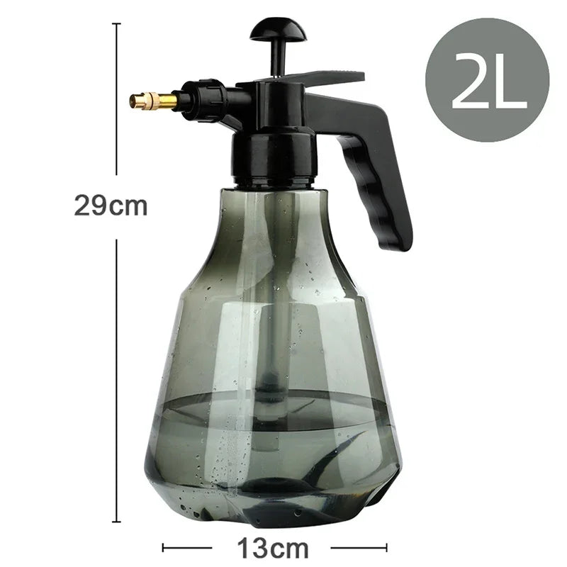2L Manual Air Pressure type Spray Bottle Garden Small Plastic High pressure Sprayer Horticulture Watering-flower Spray Bottles Peaceful Pleasures Health and Wellness Grey