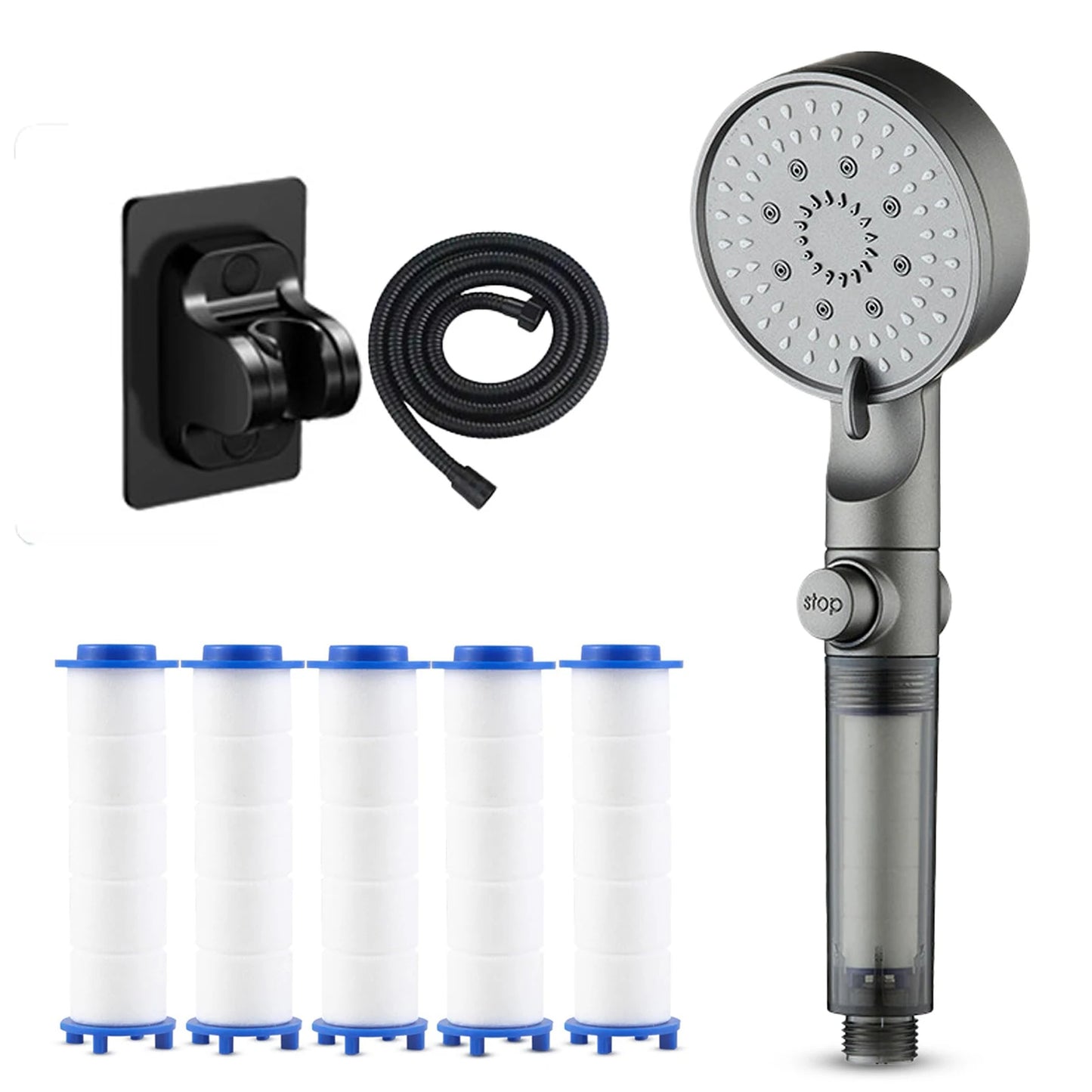 Bathroom Hand Held Shower Head Water Saving Pressure Shower Device for Cleaning Tile Corner Toilet Peaceful Pleasures Health and Wellness 7