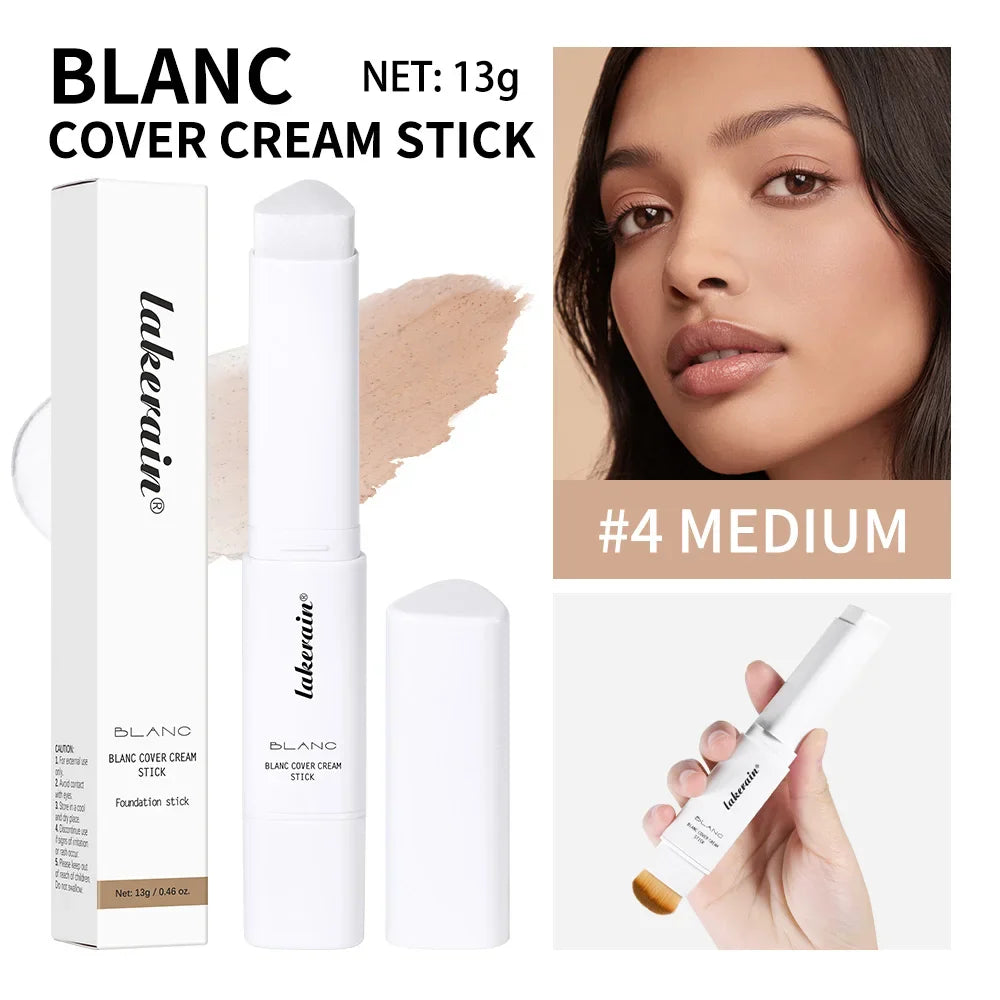 Blanc Cover Foundation Stick with Brush – Buildable, 5 Shades