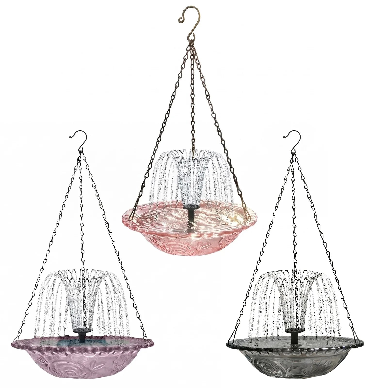 Solar Fountain Hanging Bird Bath Wildlife Feeder Outdoor Hanging Bird Bath with Solar Fountain for Outdoors Garden Patio Decor Peaceful Pleasures Health and Wellness