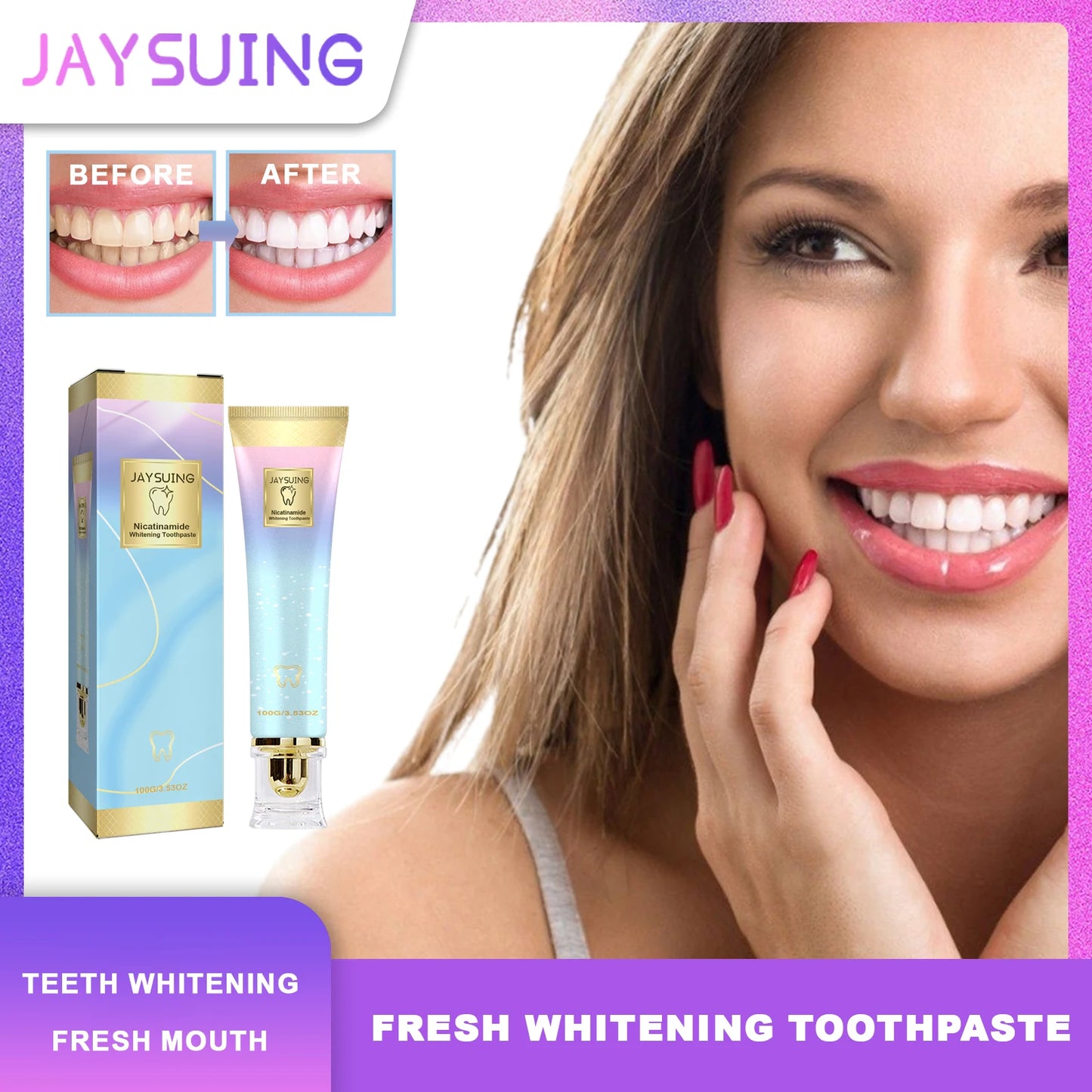 Jaysuing Niacinamide Whitening Toothpaste | Fresh Breath 100g