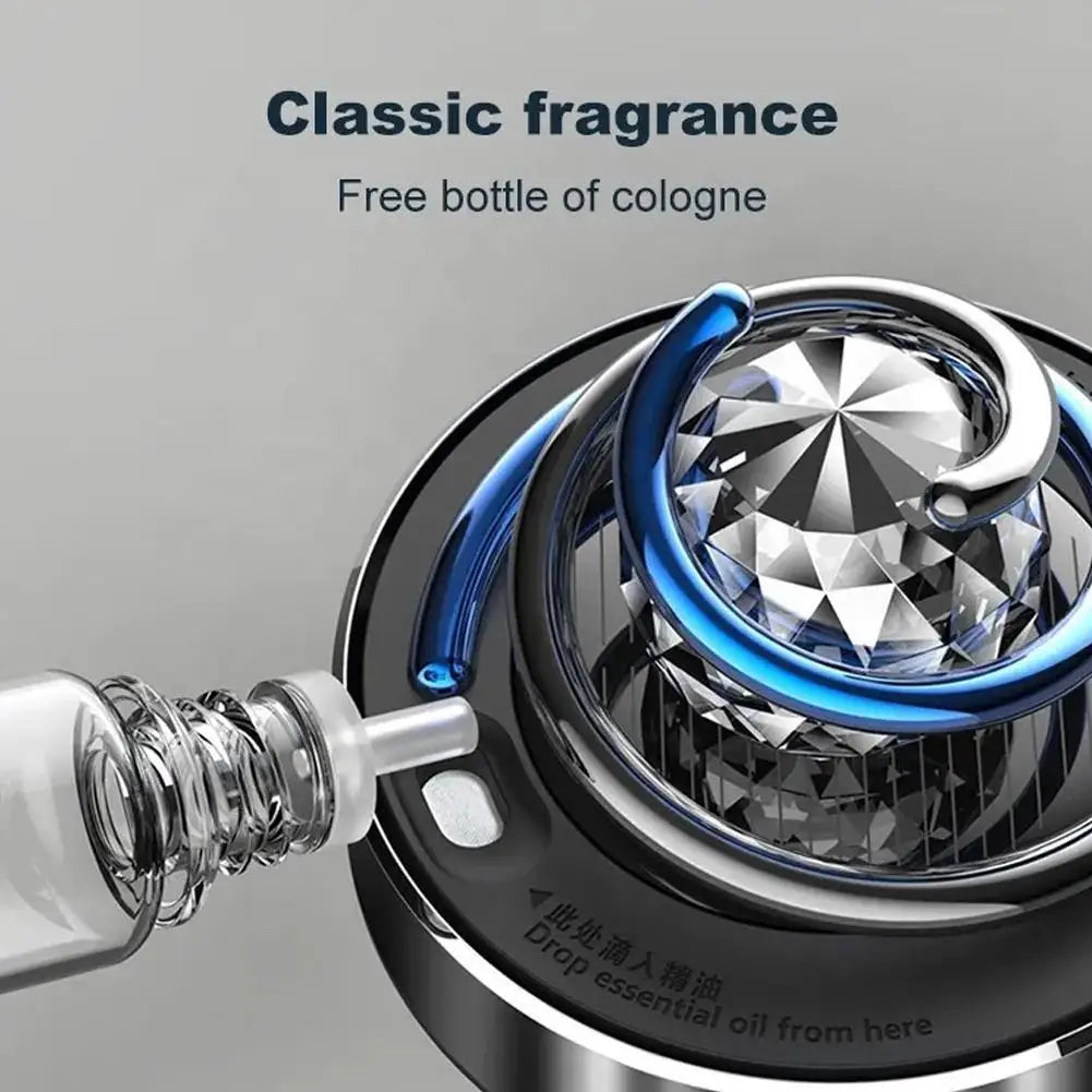 Solar Rotating Car Air Freshener | Rhinestone Aromatherapy Diffuser