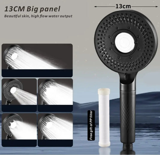 13cm High Pressure Shower Head | 5 Modes | Water Saving Handheld Shower Head Oasis Select