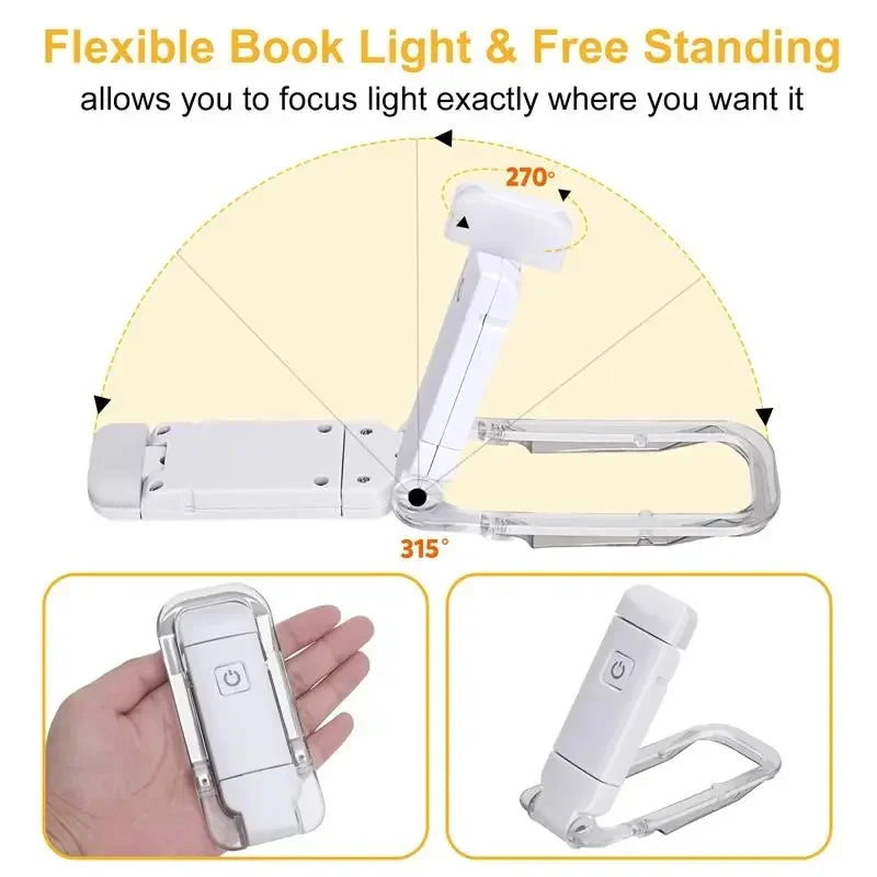 LED Clip-on Book Light Home-appliance Night Lights Lamp Charging Mode Eye Care USB Children's Reading Light Indoor Table Peaceful Pleasures Health and Wellness