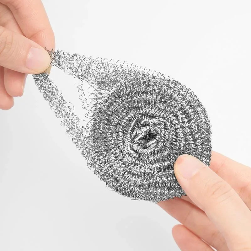 Steel Wire Dishwashing Ball Stainless Steel Heavy Duty Wire Steel Cleaning Ball Pots Pans Dishes Rust Removal Cleaner Brushes Peaceful Pleasures Health and Wellness