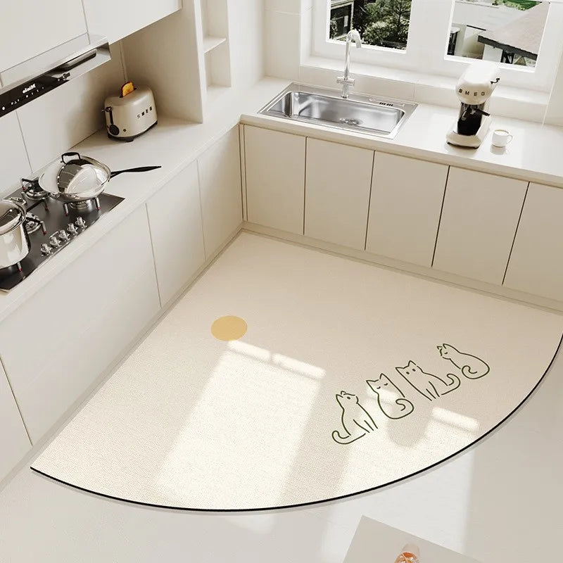 Nordic Retro Floor Mat – Non-Slip, Absorbent & Cuttable