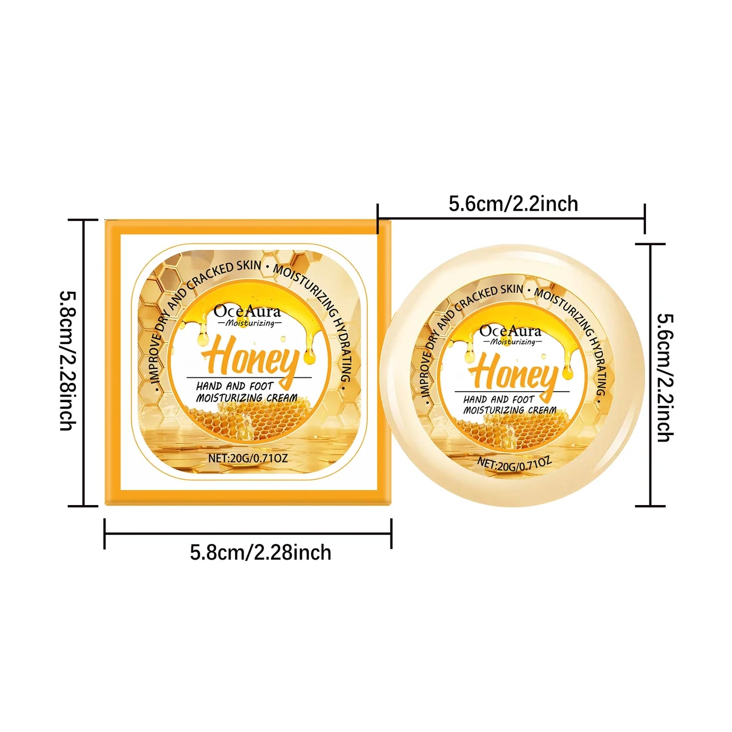 OceAura Honey Hand & Foot Cream – Moisturizing, 20g