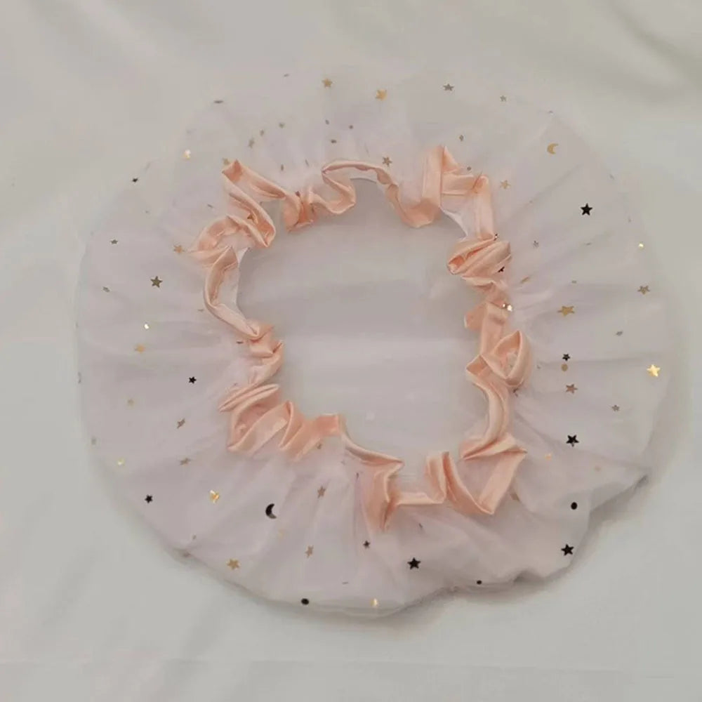 Waterproof Double-Layer Shower Cap Starry Sky Design Fashion Reusable Bathing Hat Kitchen Oil-proof Sanitary Hat Peaceful Pleasures Health and Wellness