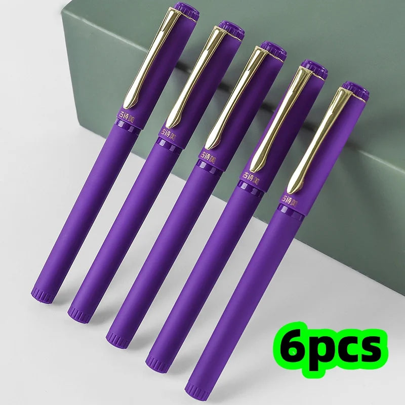 6-Pack Purple Gel Pens 0.7mm | Smooth Non-Erasable Ink