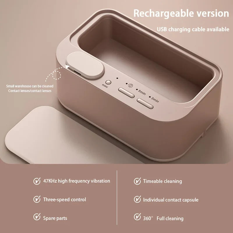 URGGU 48kHz Dual-Bin Ultrasonic Jewelry Cleaner | USB Powered