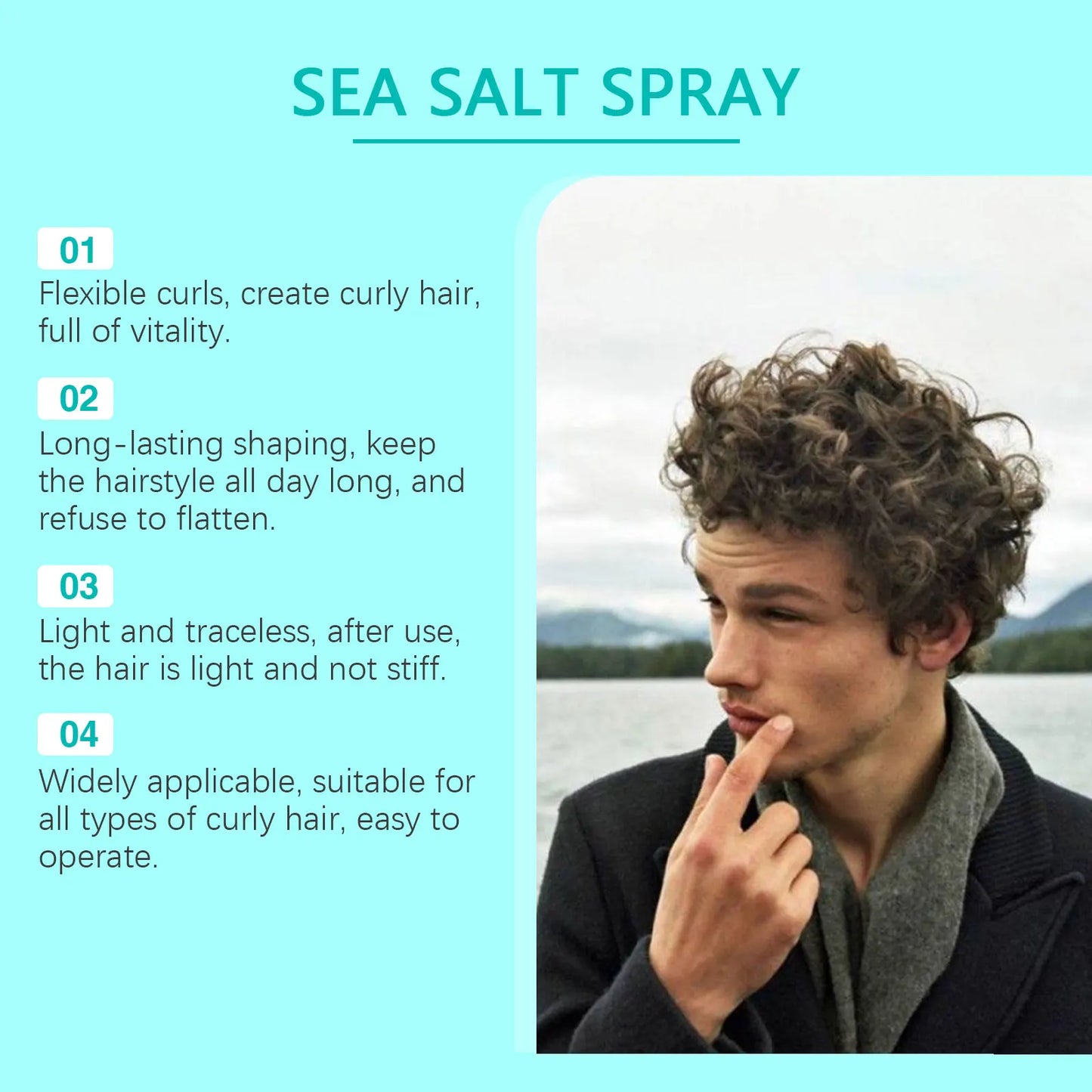 East Moon Sea Salt Hair Spray – Strong Hold Curl Enhancer 100ml