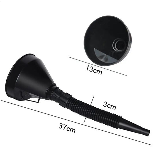 Telescopic Car Funnel Spill-Proof Oil Changing Tool & Mesh Strainer Automotive Oil Funnel Peaceful Pleasures Health and Wellness