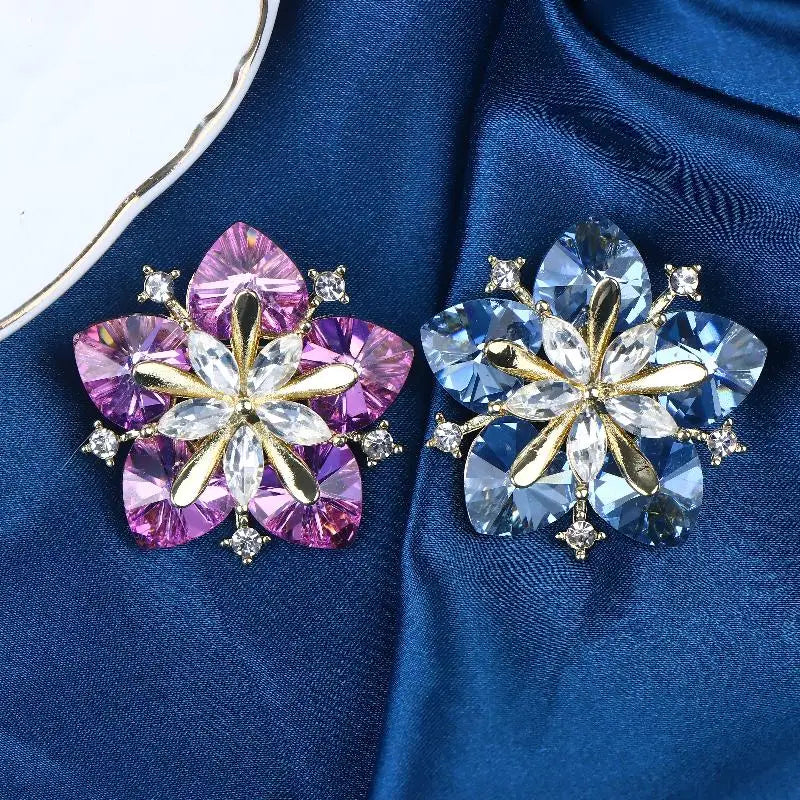 Crystal Peach Blossom Brooch Pin | Floral Jewelry Gift