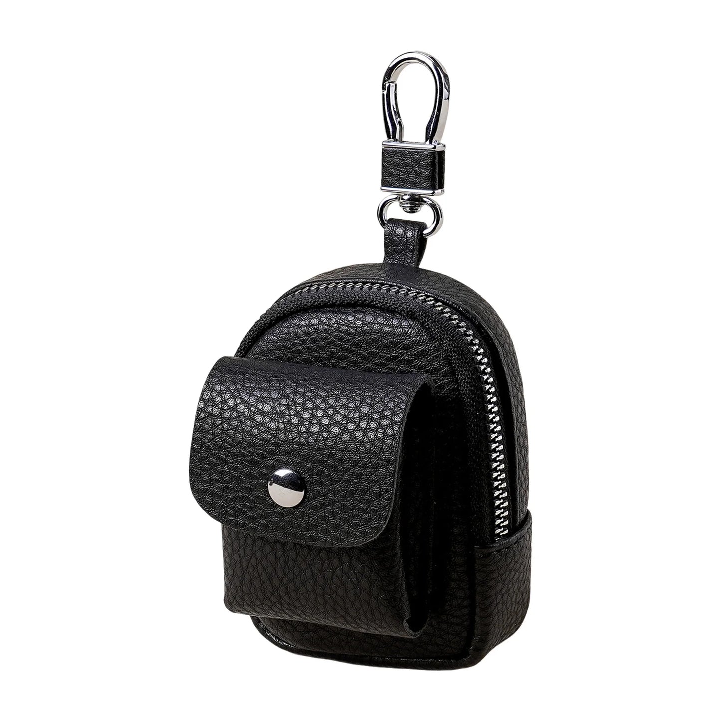 Soft Leather Mini Waist Pouch For Women Keys Coin Earphone Storage Lightweight Portable Organizer Peaceful Pleasures Health and Wellness black