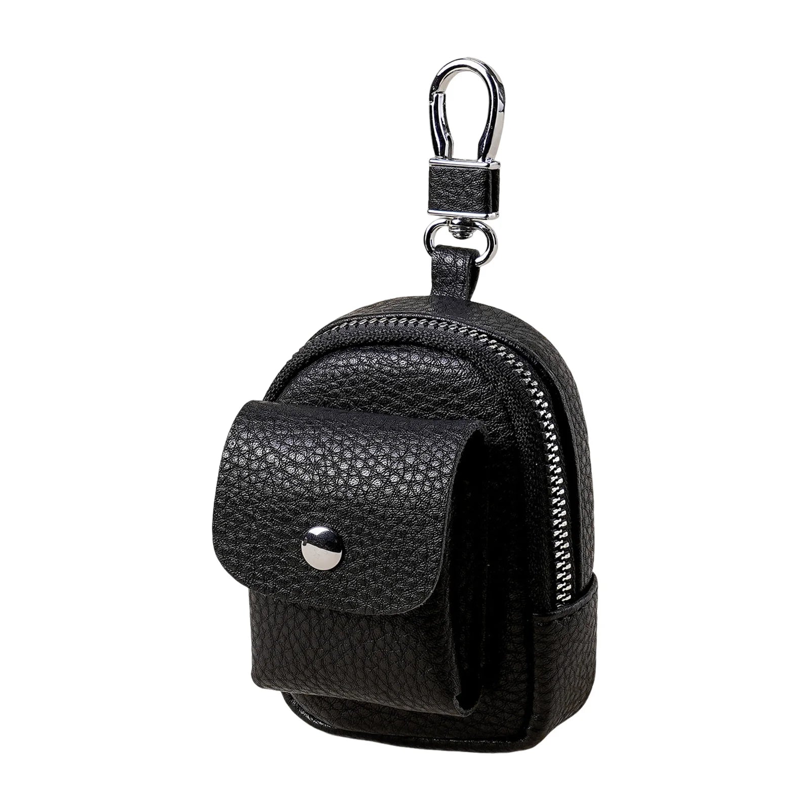 Soft Leather Mini Waist Pouch For Women Keys Coin Earphone Storage Lightweight Portable Organizer Peaceful Pleasures Health and Wellness black