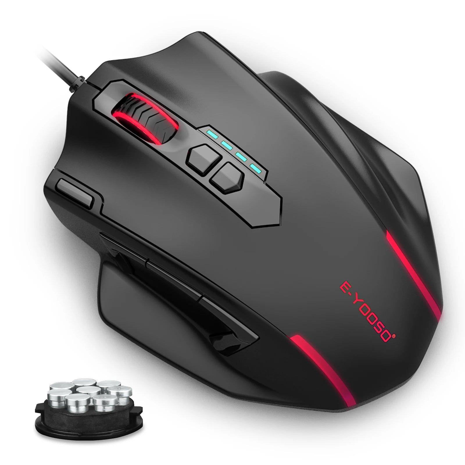 E-YOOSO X-41 Wired Gaming Mouse 12400 DPI 11 Programmable Buttons & Mode Switch Button USB Wired Mice For Computer PC Laptop Mac Peaceful Pleasures Health and Wellness Black