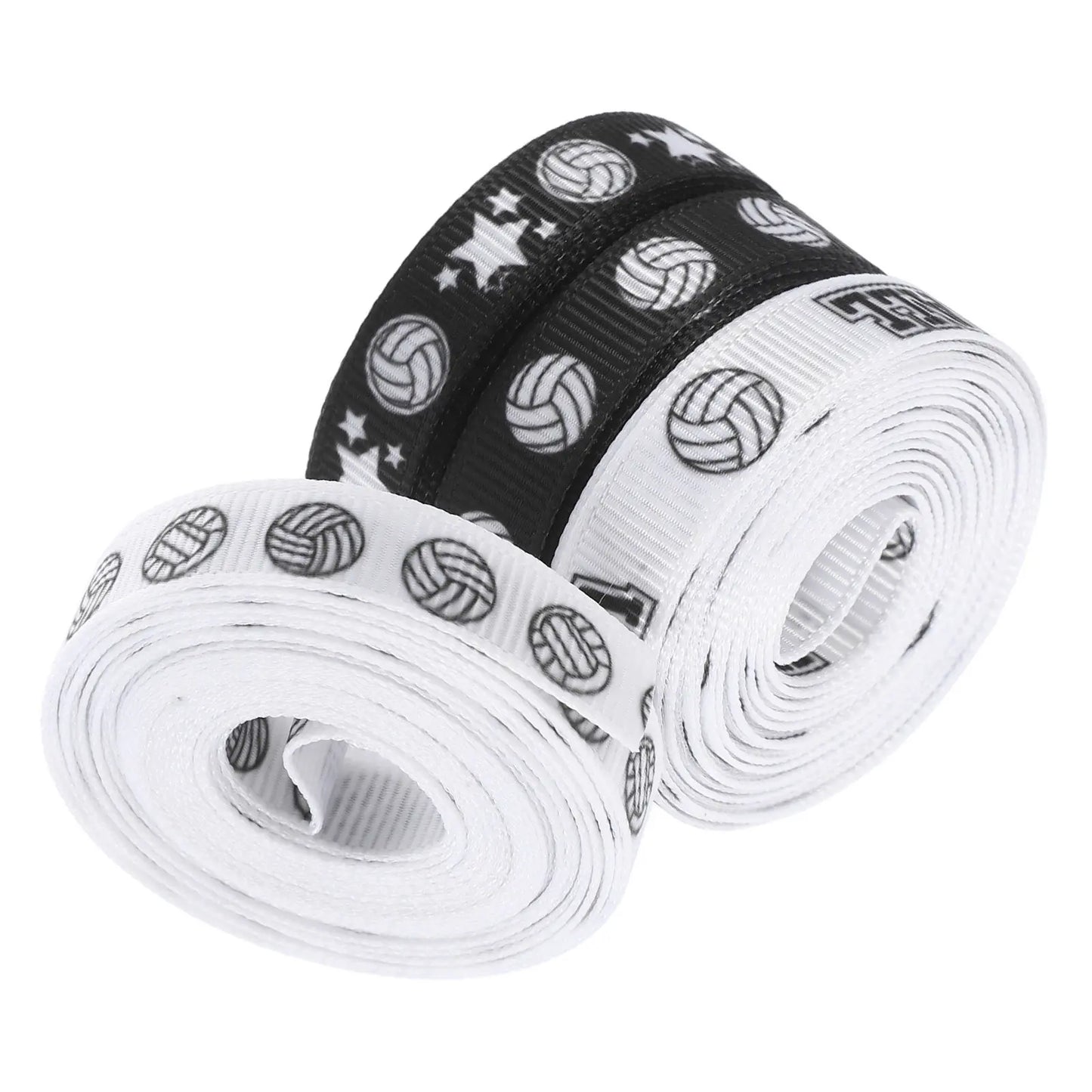 4 Rolls Volleyball Spirit Ribbon Set Versatile Thin Polyester Satin for Hair Accessories Floral Arrangements Wreaths Cake Peaceful Pleasures Health and Wellness