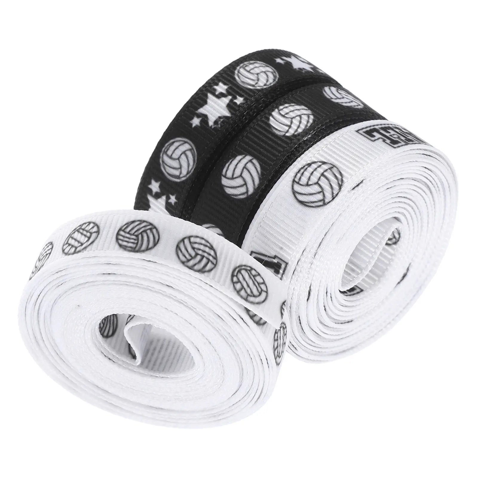 4 Rolls Volleyball Spirit Ribbon Set Versatile Thin Polyester Satin for Hair Accessories Floral Arrangements Wreaths Cake Peaceful Pleasures Health and Wellness