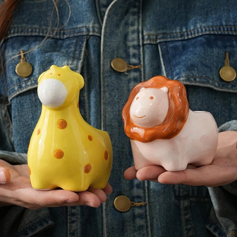 Animal Shape Ceramic Succulent Planter | Cute Cartoon Pot