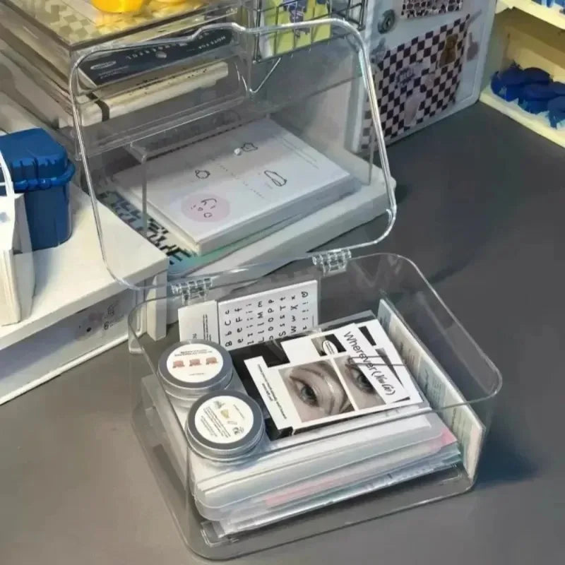 Acrylic Clear Clamshell Storage Organizer Box | Home & Office