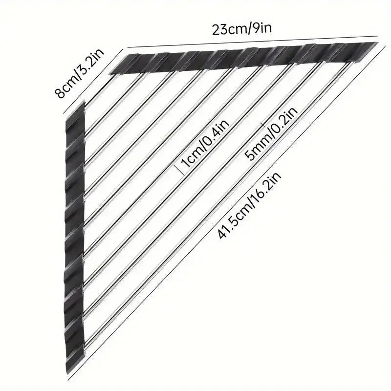 Foldable Triangle Dish Drying Rack – Corner Sink Organizer