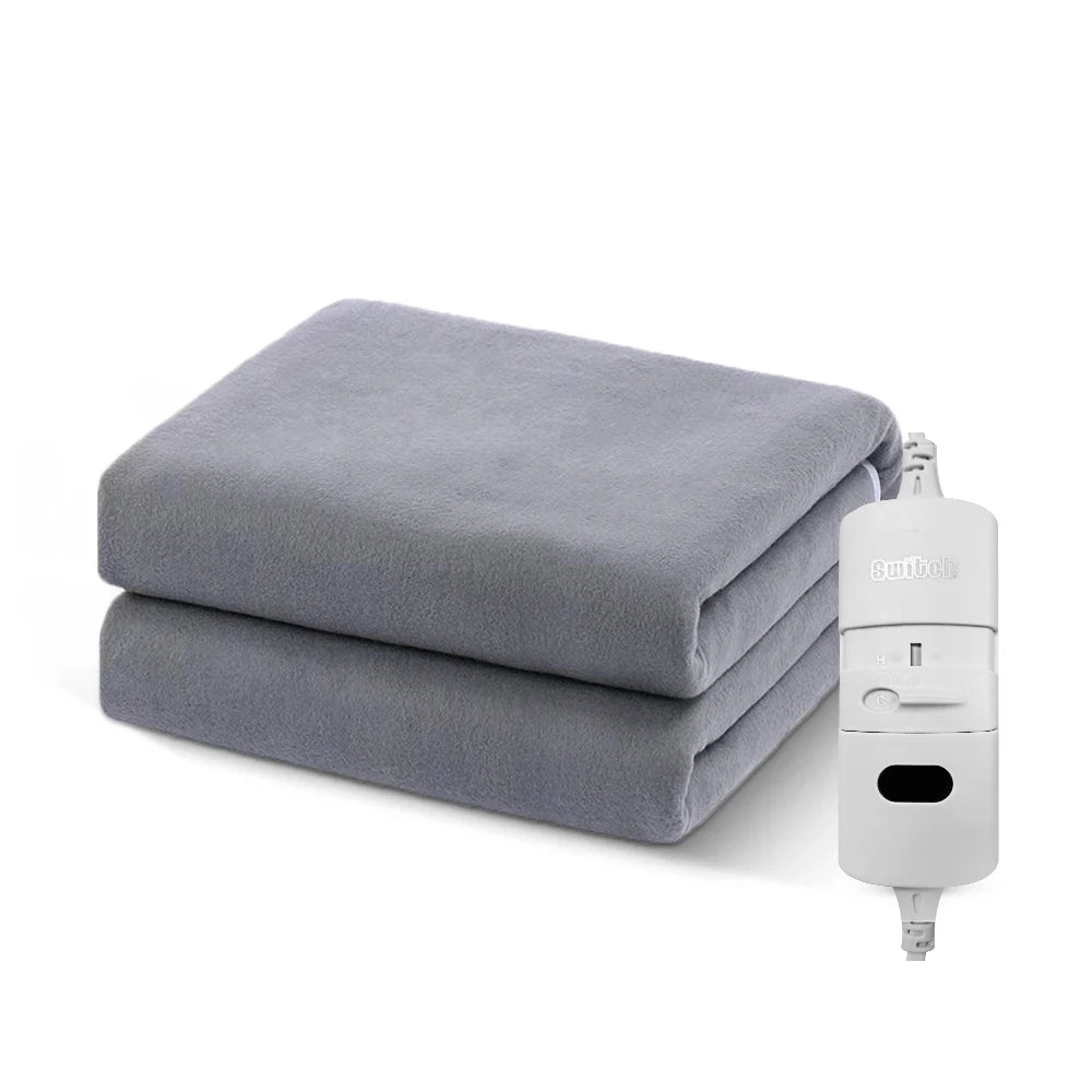 Electric Heating Blanket Automatic Thermostat Double Body Warmer Bed Mattress EU Plug 220V Electric Heated Carpets Mat Pad Peaceful Pleasures Health and Wellness Gray EU 120x150CM