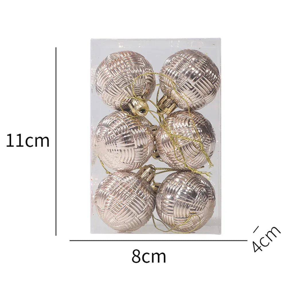 Shatterproof Christmas Ball Ornaments – 6 Pack, 4cm Baubles