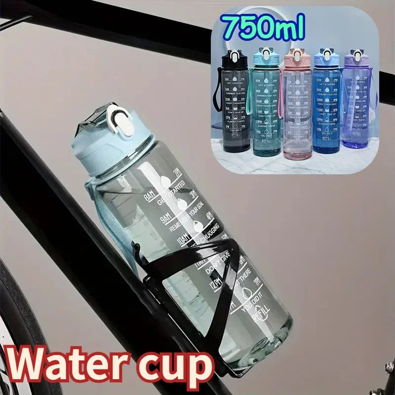 750ml Motivational Water Bottle – BPA-Free, Leakproof & Straw
