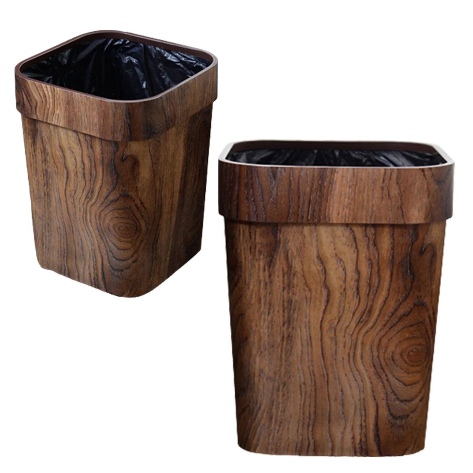 Retro Small Trash Can Stylish Imitated Solid Garbage Can Pail for Bathroom Bedroom Dorm College Peaceful Pleasures Health and Wellness