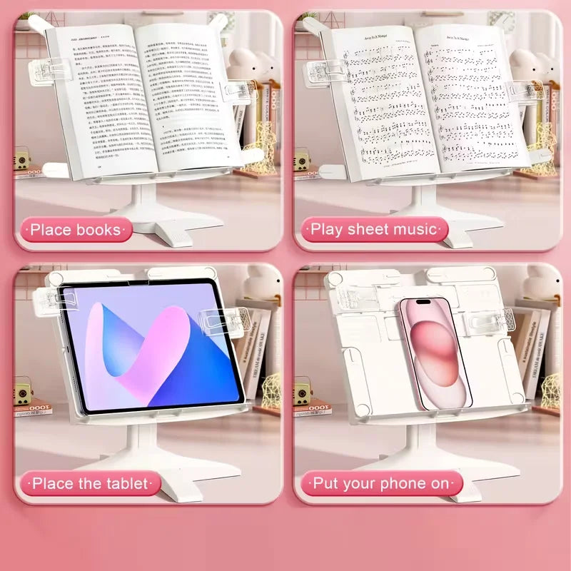 Ergonomic Adjustable Reading Stand Lightweight 2-in-1 Desktop