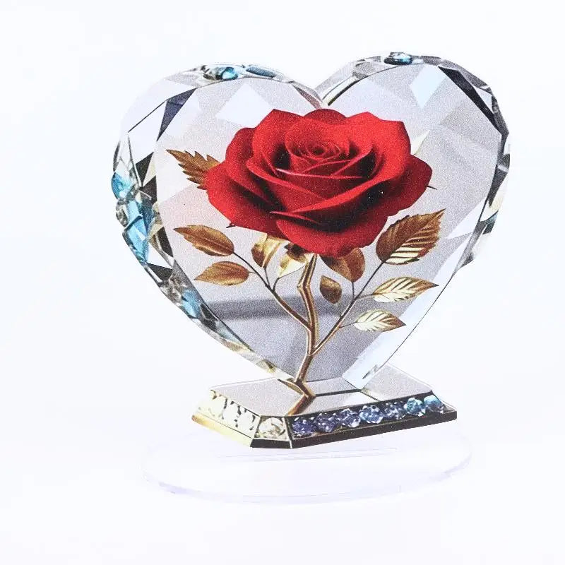 Acrylic Heart Shaped Sculpture Ornament | Desktop Decor