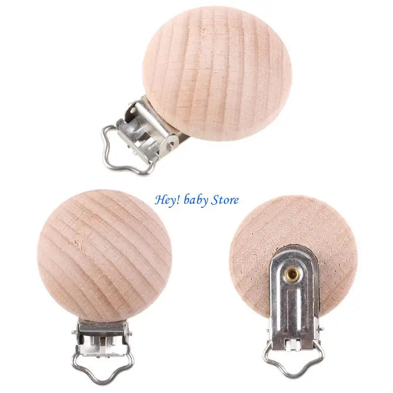 20-Pack Natural Beech Wood Baby Pacifier Clips | Safe & Non-Toxic