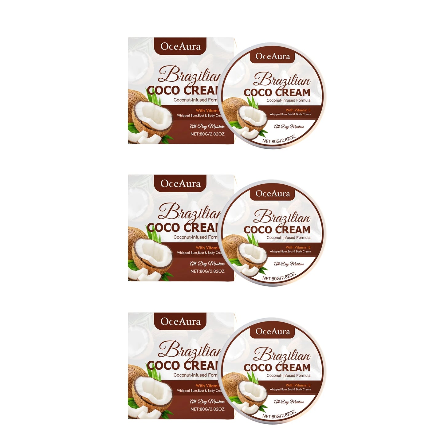 Coconut Oil Moisturizer Repair Damaged Dry Skin Deep Nourishing Brightening Anti Crack Smoothing Softening Skin Hydrating Cream Peaceful Pleasures Health and Wellness 240g boxed