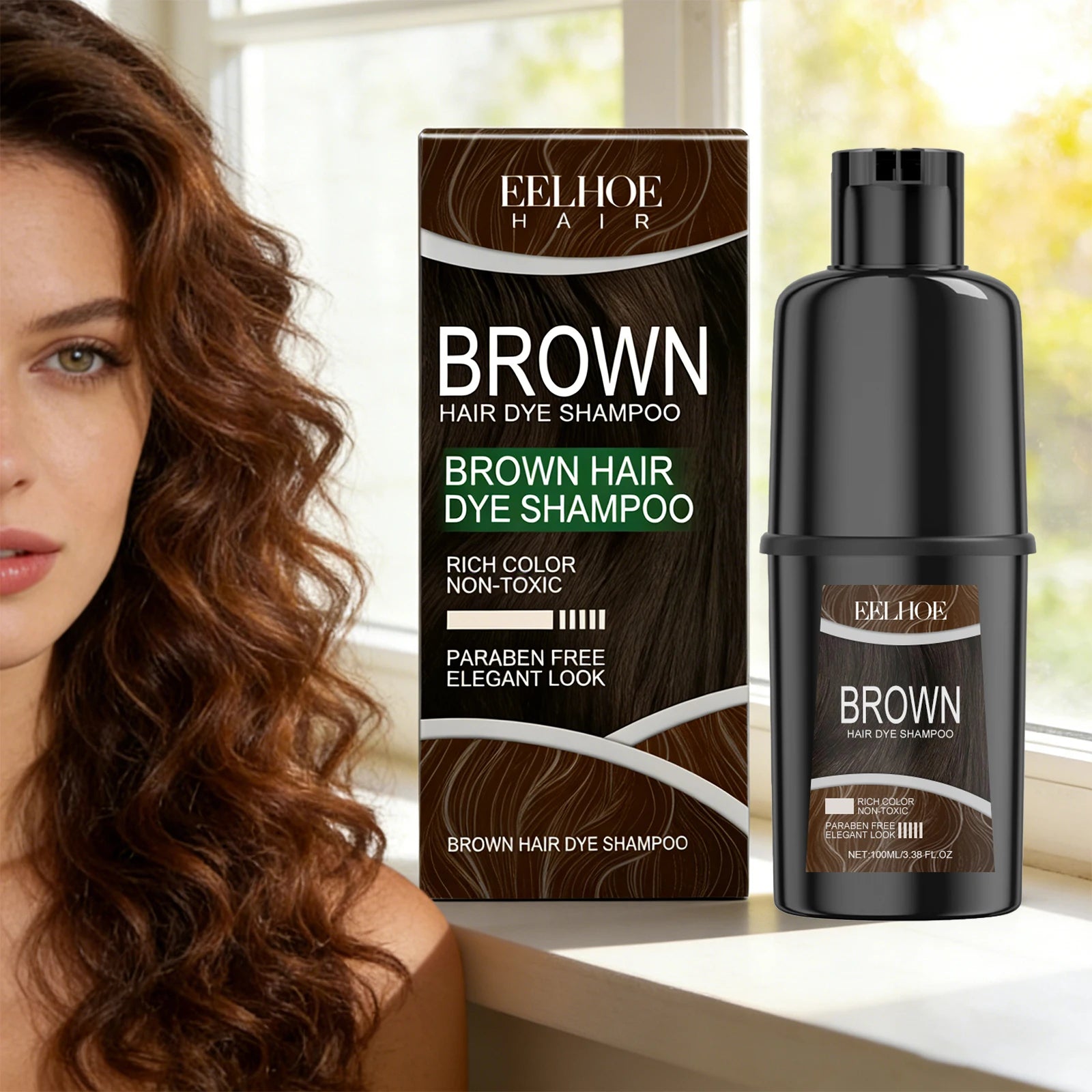 EELHOE Herbal Hair Dye Color Shampoo – Fast-Acting, Moisturizing, Long-Lasting 100ml Peaceful Pleasures Health and Wellness