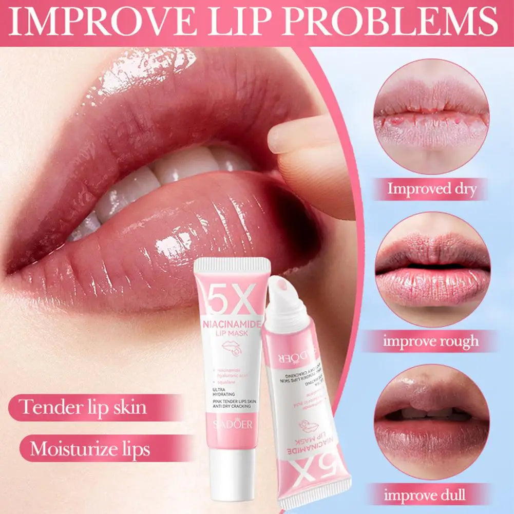 SADOER Niacinamide Lip Mask – Hyaluronic Acid & Squalane Balm