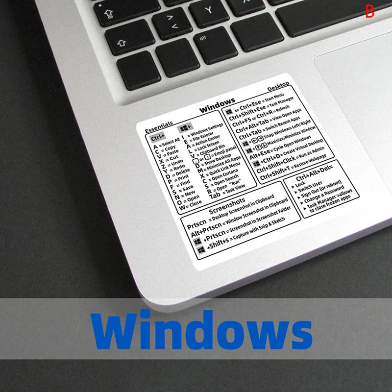 Windows PC Keyboard Shortcut Sticker – 14 Styles | PVC